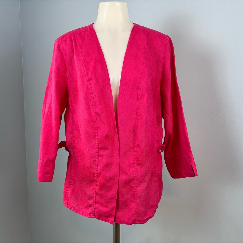 Choices Vibrant Pink Open-Front Blazer